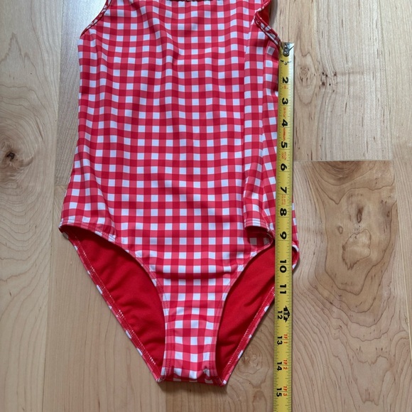 NWOT Roxy Red White Gingham One Piece Swimsuit - Picture 8 of 12